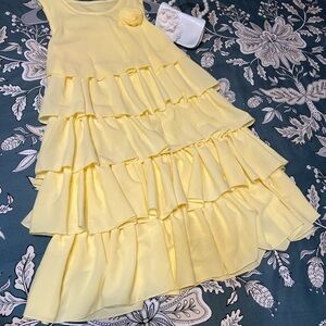 Yellow Layered Kids Dress